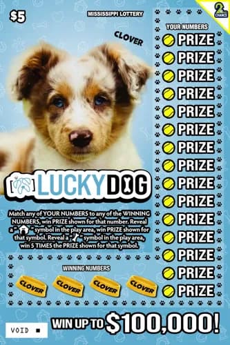 Lucky Dog scratch-off ticket
