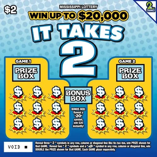 It Takes 2 scratch-off ticket