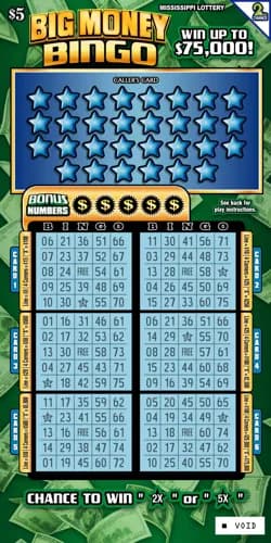 Big Money Bingo scratch-off ticket