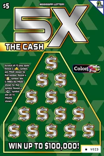 5X the Cash / 5 Times the Joy scratch-off ticket