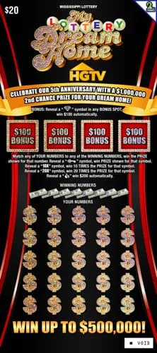My Lottery Dream Home scratch-off ticket