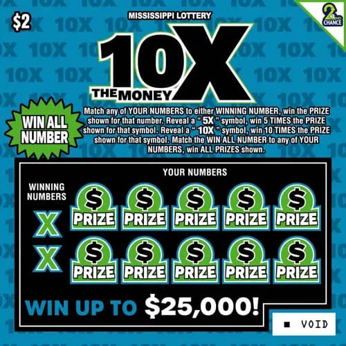 10X The Money scratch-off ticket