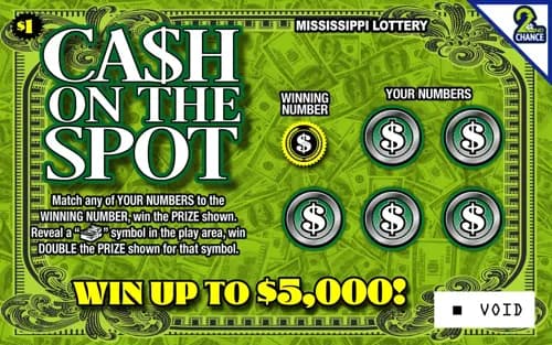 Cash on the Spot scratch-off ticket