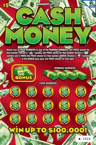Cash Money scratch-off ticket