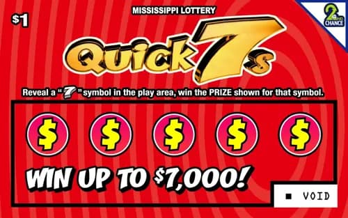 Quick 7s scratch-off ticket