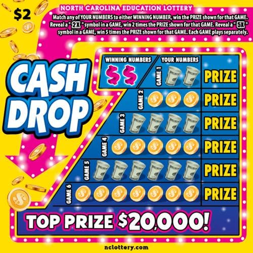 Cash Drop scratch-off ticket