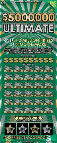 $5,000,000 Ultimate scratch-off ticket