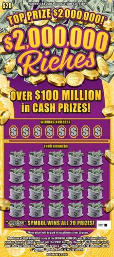$2,000,000 Riches scratch-off ticket