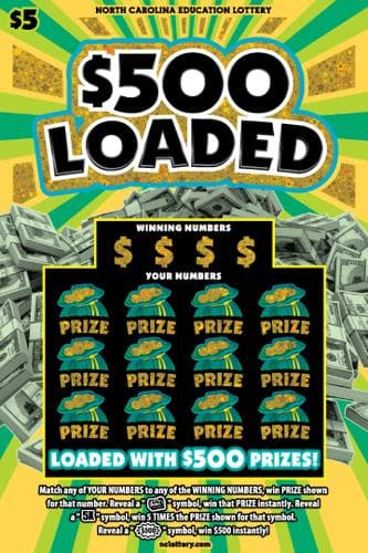 $500 Loaded scratch-off ticket