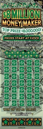 $8 Million Money Maker scratch-off ticket