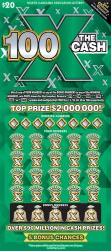 100X The Cash scratch-off ticket
