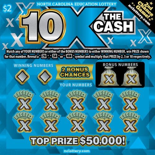 10X The Cash scratch-off ticket