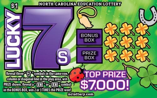 Lucky 7s scratch-off ticket