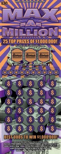 MAX-A-MILLION scratch-off ticket