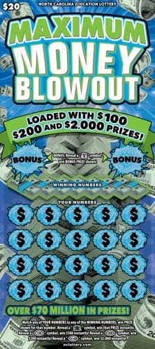 Maximum Money Blowout scratch-off ticket
