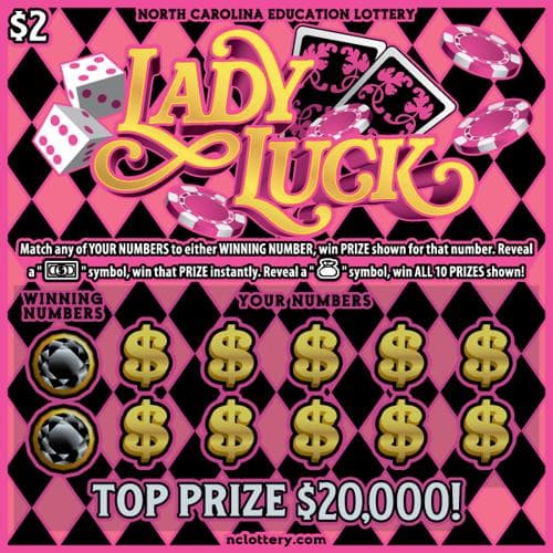 LADY LUCK scratch-off ticket