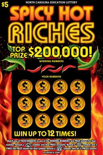 SPICY HOT RICHES scratch-off ticket