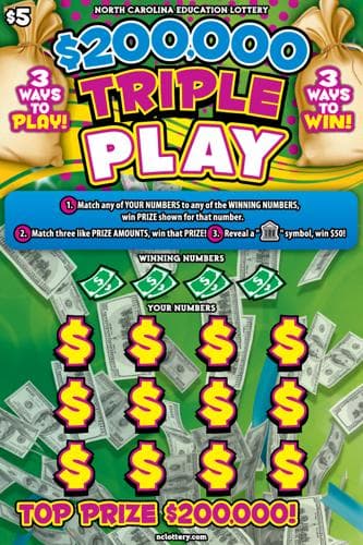 $200,000 Triple Play scratch-off ticket
