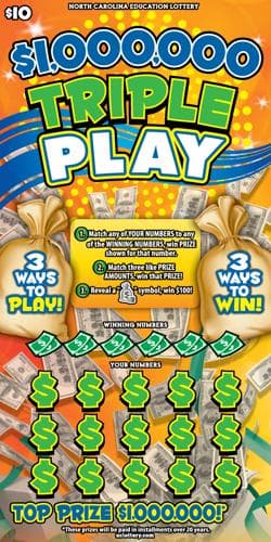$1,000,000 Triple Play scratch-off ticket