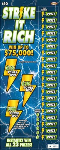 Strike It Rich scratch-off ticket