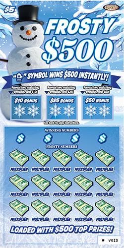 Frosty $500 scratch-off ticket