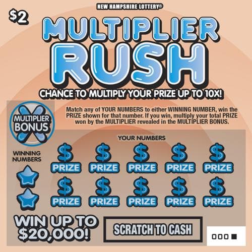 Multiplier Rush scratch-off ticket