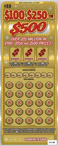 $100, $250 or $500 Series II scratch-off ticket