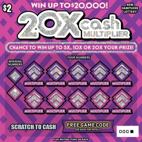 20X® Cash Multiplier scratch-off ticket