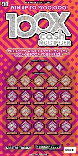 100X® Cash Multiplier scratch-off ticket