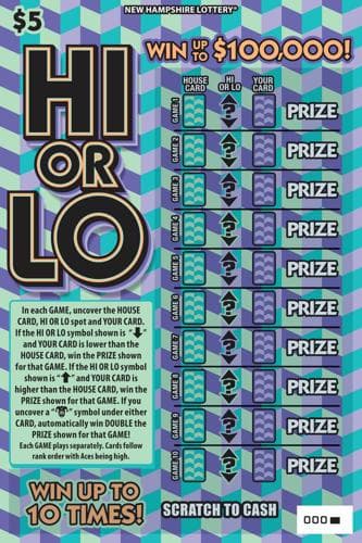 Hi or Lo scratch-off ticket