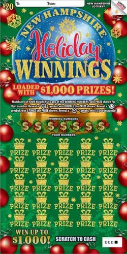 New Hampshire Holiday Winnings scratch-off ticket