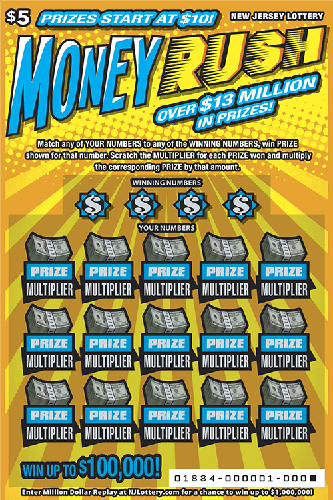 Money Rush scratch-off ticket