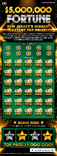 $5,000,000 Fortune scratch-off ticket