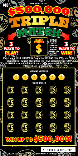 $500,000 Triple Match scratch-off ticket