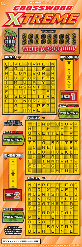Crossword Xtreme scratch-off ticket