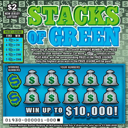 Stacks Of Green scratch-off ticket