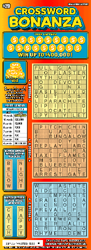 Crossword Bonanza scratch-off ticket