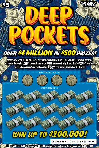 Deep Pockets scratch-off ticket