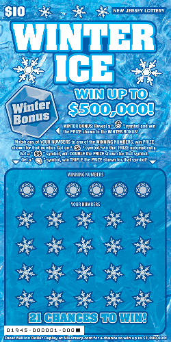 Winter Ice scratch-off ticket