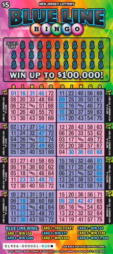 Blue Line Bingo scratch-off ticket