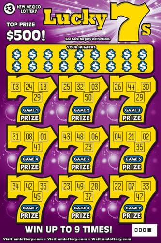 Lucky 7s scratch-off ticket