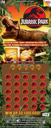 JURASSIC PARK scratch-off ticket