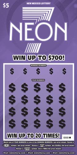Neon 7 scratch-off ticket