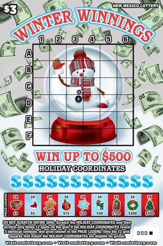 Winter Winnings scratch-off ticket