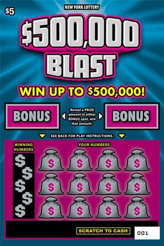 $500,000 BLAST scratch-off ticket