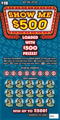SHOW ME $500 scratch-off ticket
