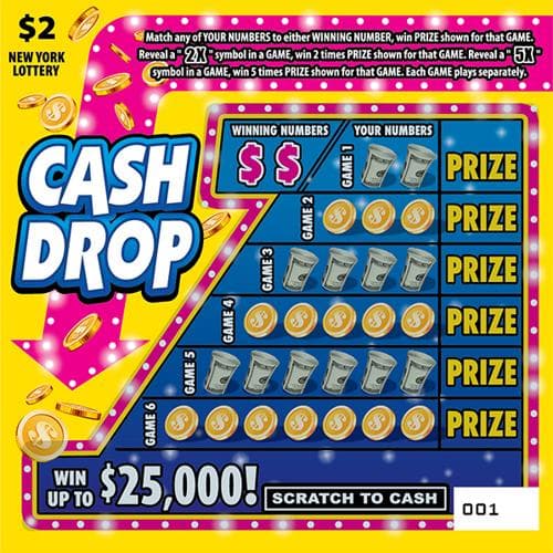CASH DROP scratch-off ticket