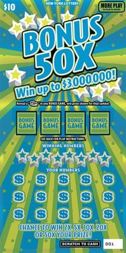 BONUS 50X scratch-off ticket