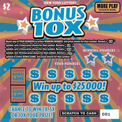 BONUS 10X scratch-off ticket