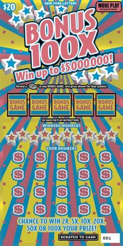 BONUS 100X scratch-off ticket